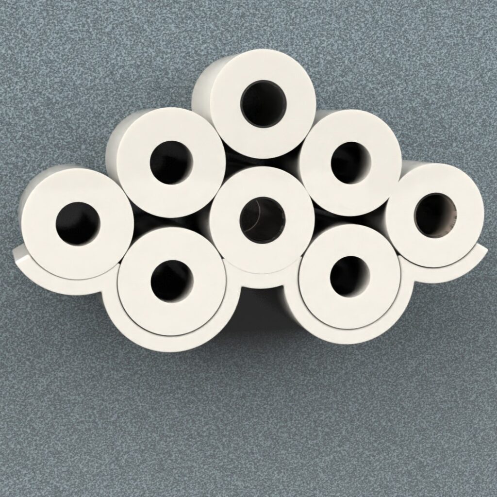 Toilet paper rolls support /cloud shape no data support :) #3d #3darcwest #3dprinting #3dprinted #3dprint #3dmodeling #papertoilet #instagram #digitalart #yvelines #iledefrance #rouleauxpapiertoilette #artistoninstagram #papiertoilette #paris…