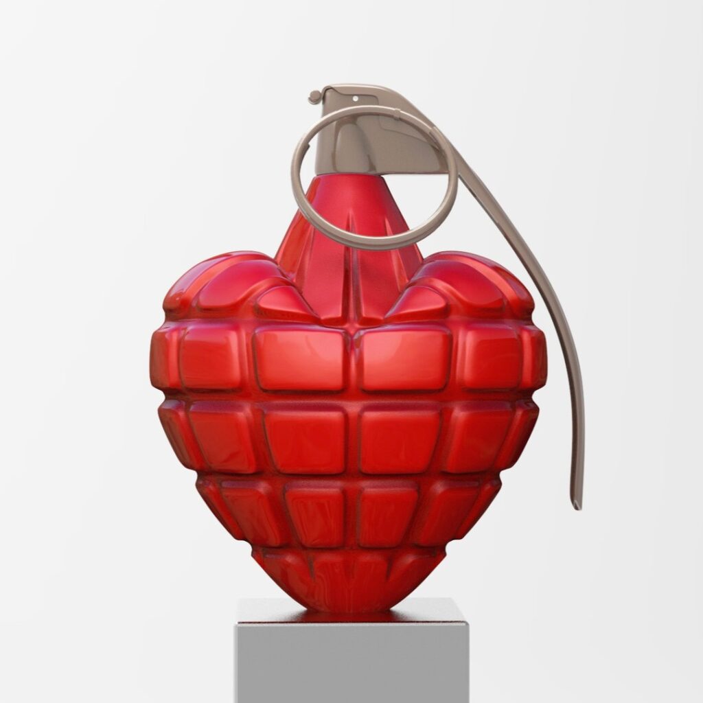 Red heart hand grenade #3d #3darcwest #3dprinting #3dprinted #3dprint #sculptures #instagram #3dart #yvelines #iledefrance #cinema #cadransolaire #soleil #red #paris #art3d #commissionsopen #redheart #commissions #digitalart #handgrenade…