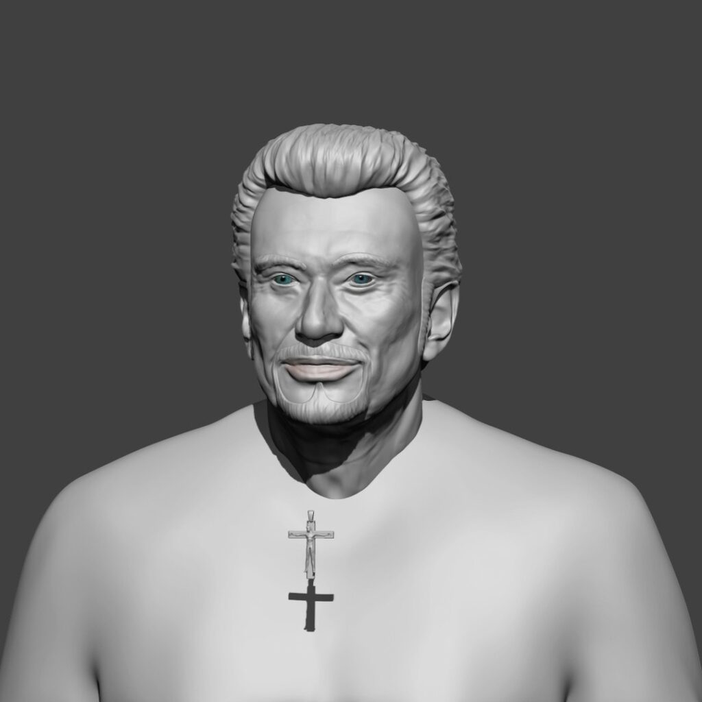 WIP Johnny Hallyday #3d #3darcwest #3dprinting #3dprinted #3dprint #3dmodeling #zbrushart #instagram #digitalart #yvelines #iledefrance #instalike #artistoninstagram #art #paris #zbrush #wip #zbrushsculpt #modelisation #artistsoninstagram #zbrushlikeness #instagood…