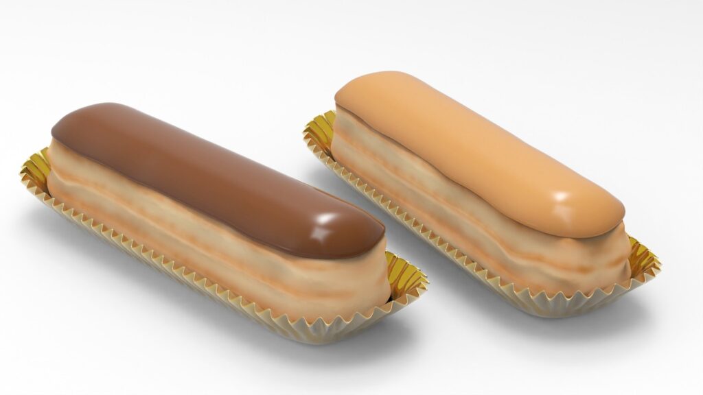 FAKE ECLAIR CHOCOLATE CAFE first name Petite Duchesse. 1850 Lyon France can be eaten in a flash. #3darcwest #3dprinting #3dprinted #3dprint #3dmodeling #3dfood #instagram #digitalart…