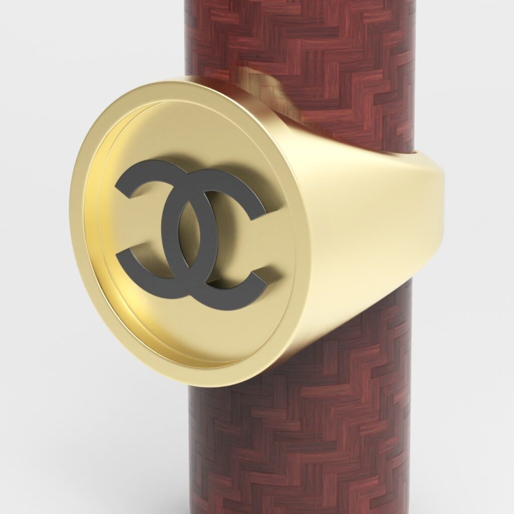 Chanel Ring logo #3darcwest #3dprinting #3dprinted #3dprint #ring #chanel #instagram #ringluxury #yvelines #iledefrance #ringdesign #jewellery #abstract #paris #rings #chanelring #chanellogo #opencommissions #digitalsculpture #bijoux #pic #78…