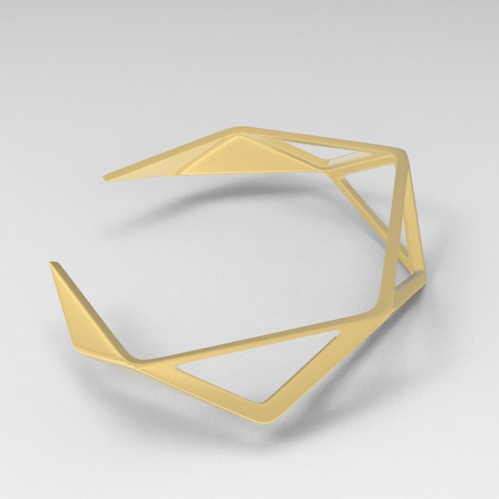 Gold wristband triangles #3darcwest #3dmodel #3dmodelling #3dprinted #3dprinter #bijou #bijoux #bracelet #main #digitalart #mains #triangles #paris #parisfrance #iledefrance #yvelines #yvelines78 #or #jewellery #picoftheday #instagood #wrist…