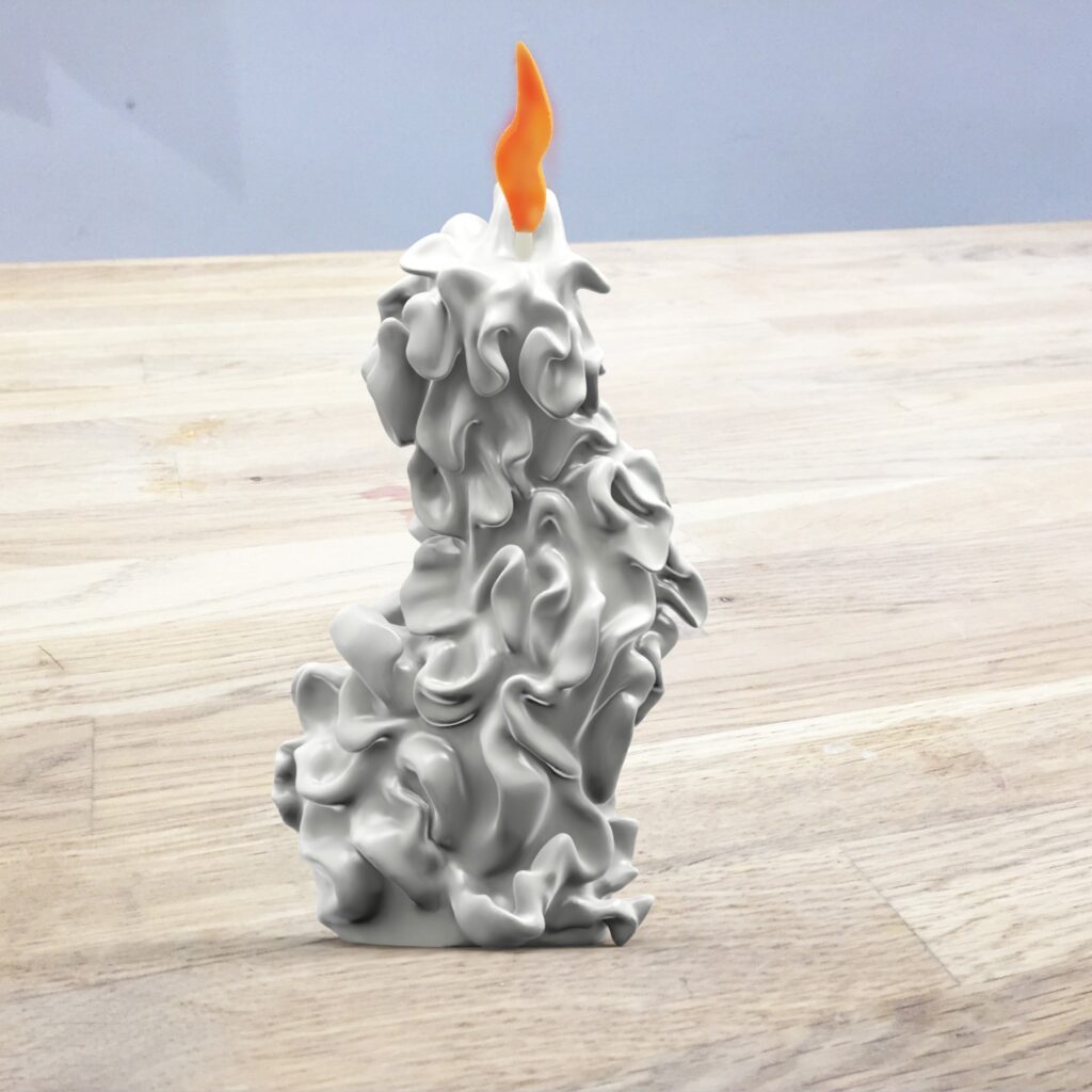 Bougie / Candle une bougie Ã  la forme plutÃ´t inhabituelle. Elle a Ã©tÃ© modÃ©lisÃ©e pour ressembler Ã  des vagues ou des volutes. Une touche dâoriginalitÃ©…