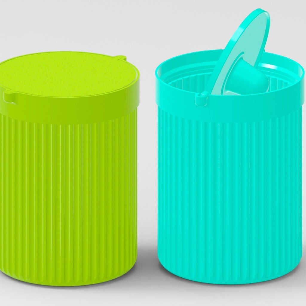 Deux poubelles de bureau et ou domestique. Les couleurs vives et les rainures verticales ajoutent une touche contemporaine, ce qui les rend adaptÃ©es Ã  des…