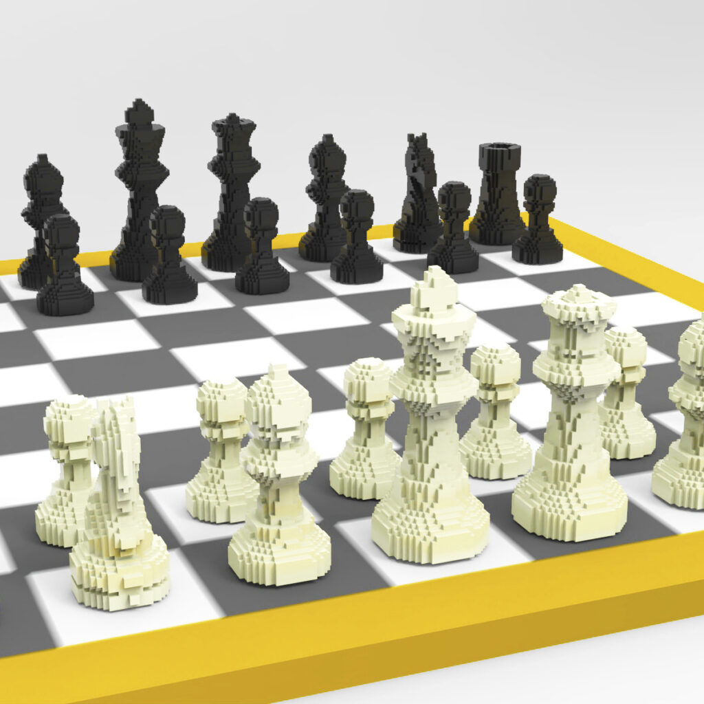 Championnat de france d'Ã©checs ce week end. PiÃ¨ces 3D, style minecraft. #chess #minecraft #Ã©checs #echecs #championnatdefranceechecs