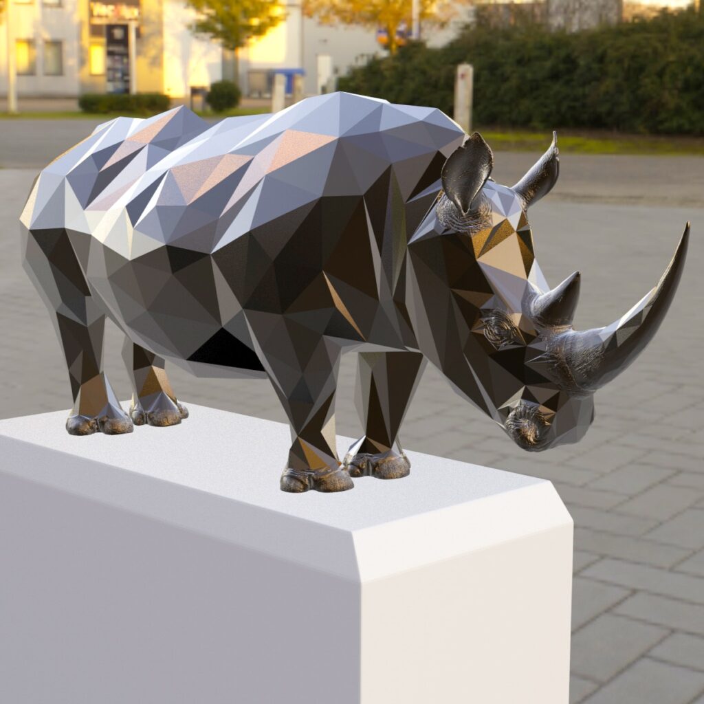 Rhinoceros low poly #rhinocÃ©ros #lowpoly #sculpturesofinstagram
