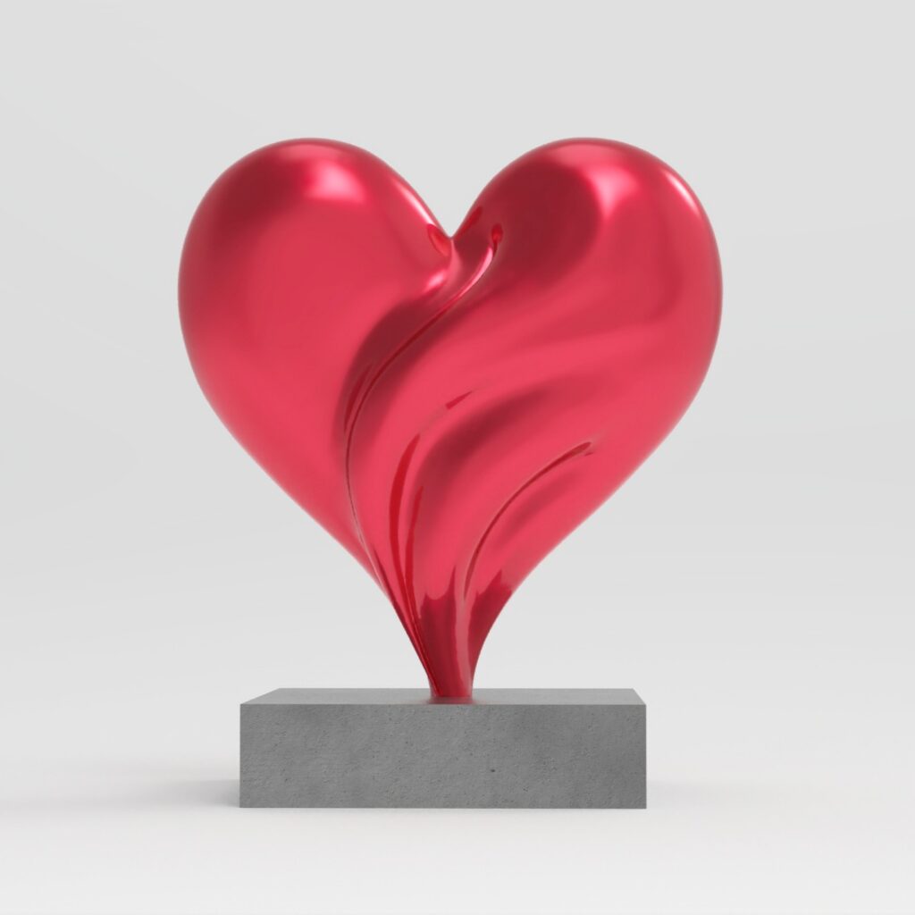 Coeur suclpture #heatart #coeurart #sculptureart #digitalart #digitalartists