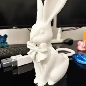 Lapin blanc avec récipient